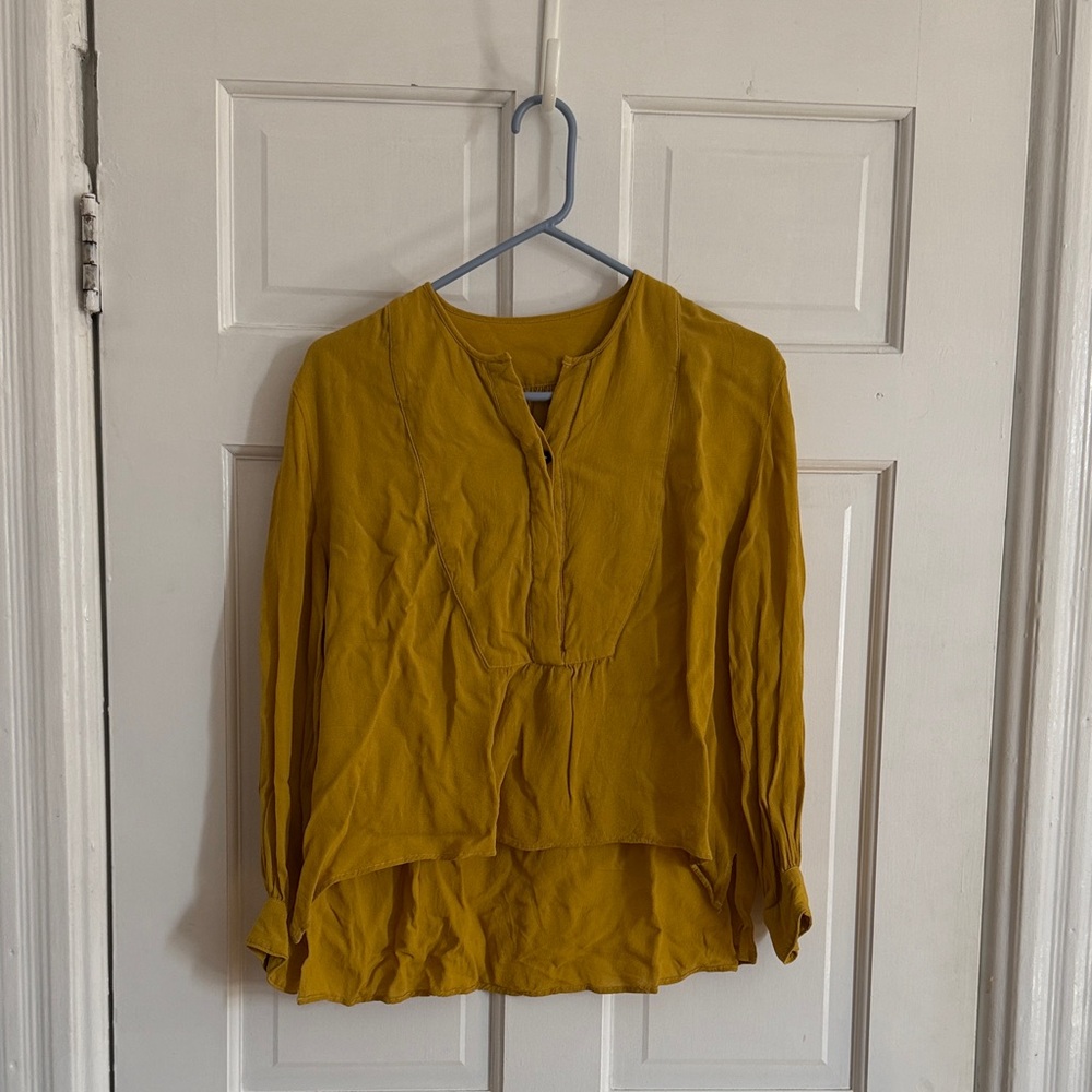 Reformation Mustard Yellow Blouse